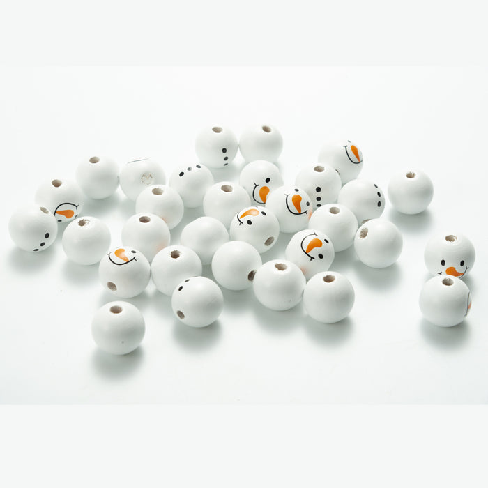 Wholesale Christmas Snowman DIY Accessories Wooden Beads MOQ≥2 JDC-DIY-DJin004