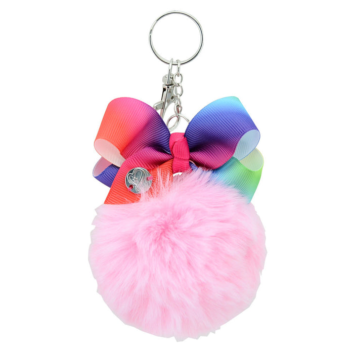 Wholesale big hair ball keychain pendant warped flower hair rope cute plush JDC-KC-GSMR001