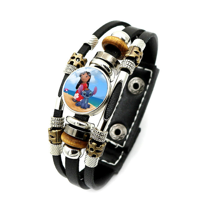 Jewelry WholesaleWholesale Cartoon Alloy Glass Leather Cord Bracelet (M) JDC-BT-XuS006 Bracelet 溆水 %variant_option1% %variant_option2% %variant_option3%  Factory Price JoyasDeChina Joyas De China