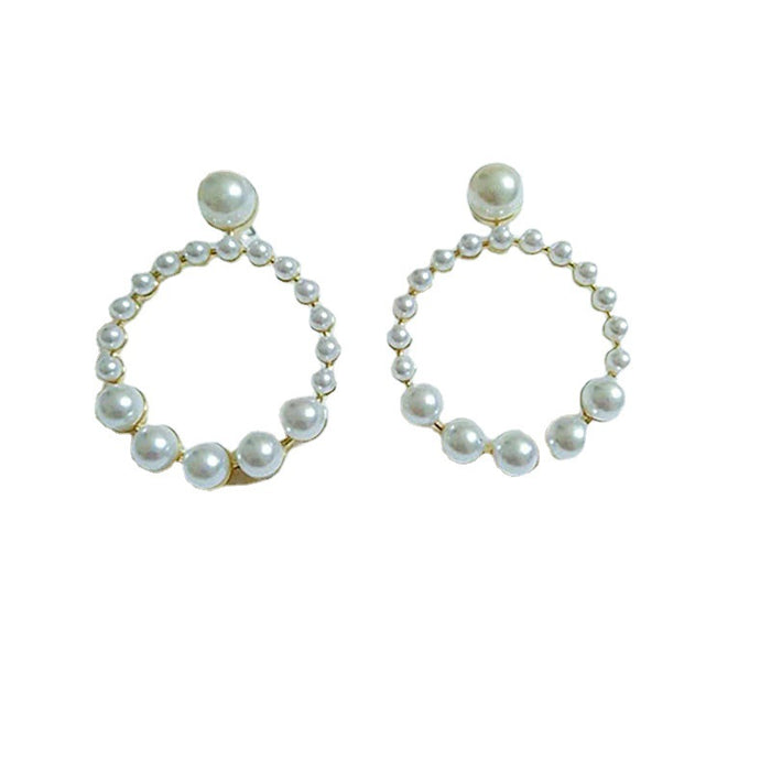 Wholesale Earring Alloy Inlaid Pearl Earrings JDC-ES-AiMei014