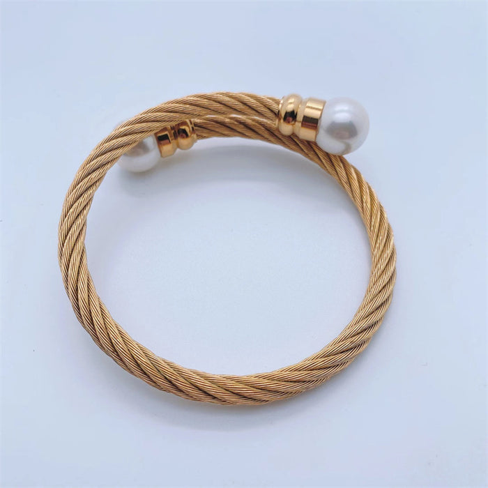 Wholesale Bracelet Titanium Steel Simple Twist Chain JDC-BT-DingP006