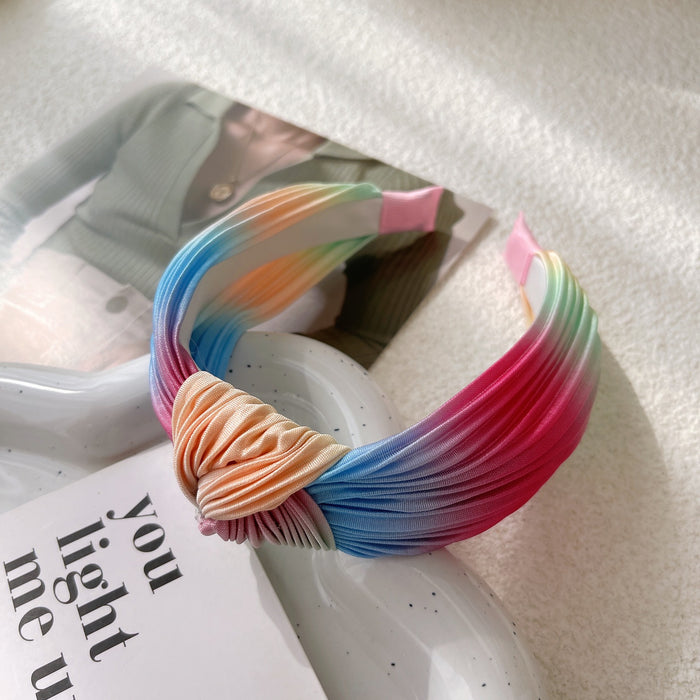 Wholesale Tie Dye Wide Side Pressed Hairband Large Intestine Hairband JDC-HD-YYang001