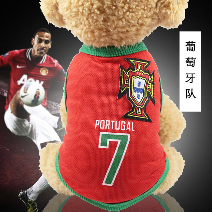 Wholesale Pet Spring Summer Mesh Vest World Cup Jerseys JDC-PC-Qimiao003