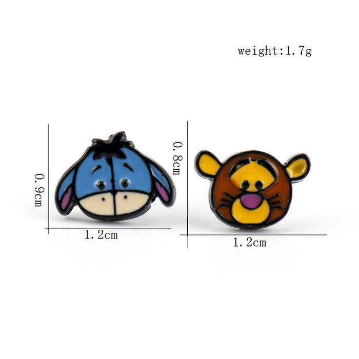 Wholesale Earring Alloy Cute Cartoon Asymmetric Stud Earrings (M) JDC-ES-Dsheng008