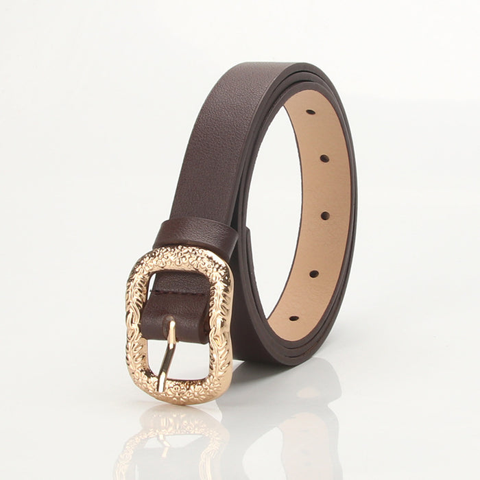 Wholesale fashion ladies belt with engraved metal buckle JDC-WB-KuP007