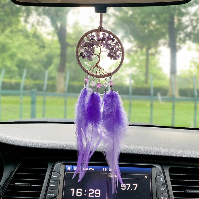 Jewelry WholesaleWholesale gravel purple copper wire weaving tree of life dDreamcatcher JDC-DC-MGu009 Dreamcatcher 梦罟 %variant_option1% %variant_option2% %variant_option3%  Factory Price JoyasDeChina Joyas De China