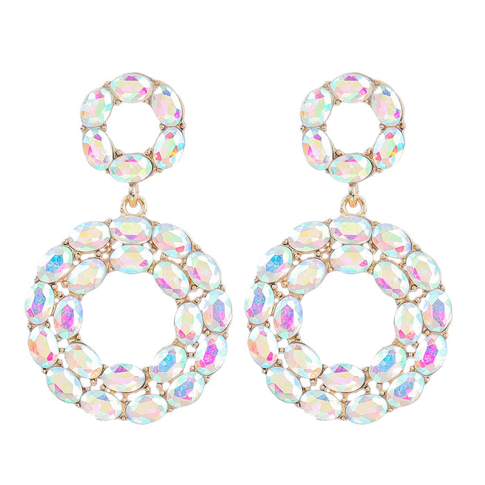 Jewelry WholesaleWholesale Boho Round Color Rhinestone Alloy Earrings JDC-ES-JL934 Earrings 氿乐 %variant_option1% %variant_option2% %variant_option3%  Factory Price JoyasDeChina Joyas De China