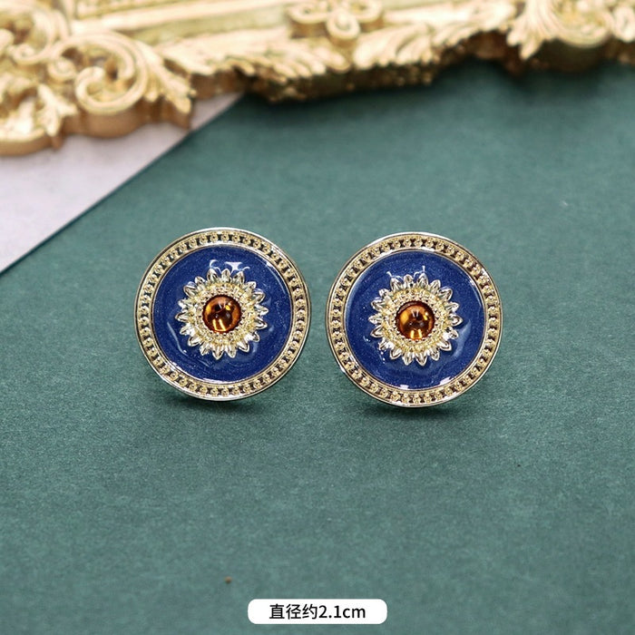 Wholesale Oil Painting Hong Kong Style Stud Earrings Women's Contrast Color JDC-ES-Luox005