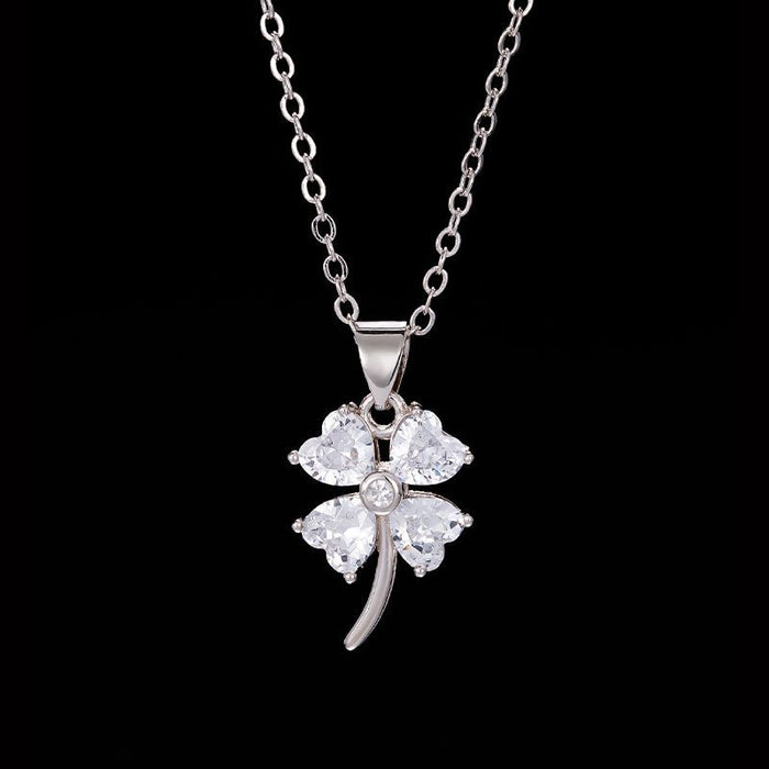 Wholesale pendant colored diamond love women's fashion all-match four-leaf clover JDC-PT-MLJ006