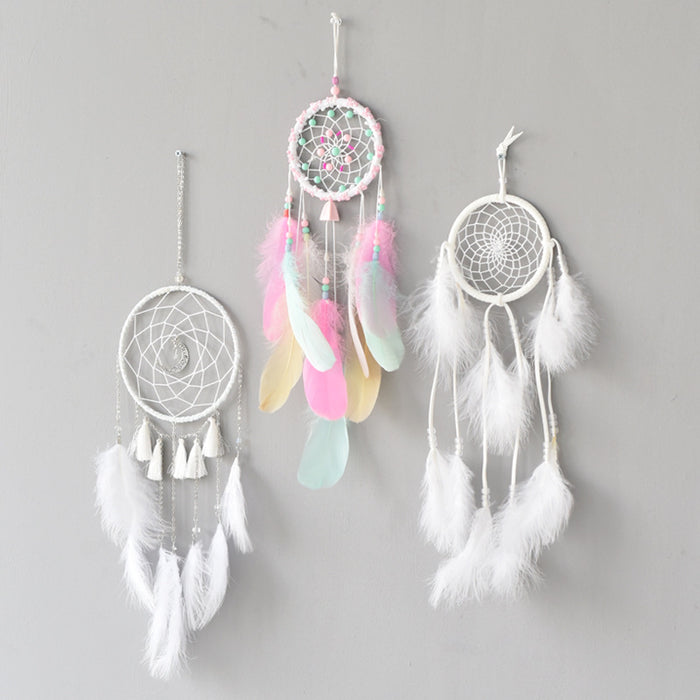 Wholesale Feather Wooden Bead Woven Dreamcatcher JDC-DC-WEC001