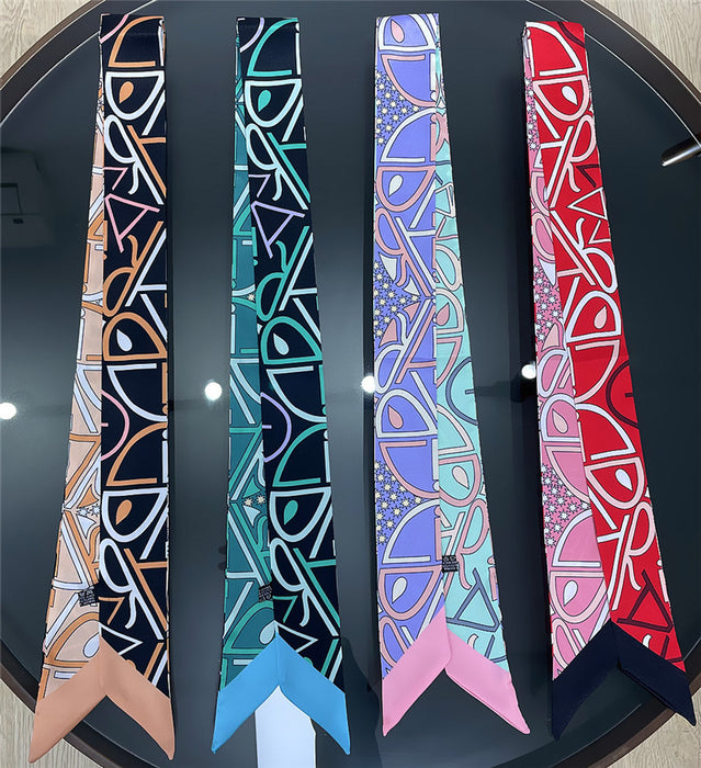 Jewelry WholesaleWholesale imitation silk long angled streamer print small scarf MOQ≥2 JDC-SS-TuYou001 Silk Scarf 图优 %variant_option1% %variant_option2% %variant_option3%  Factory Price JoyasDeChina Joyas De China