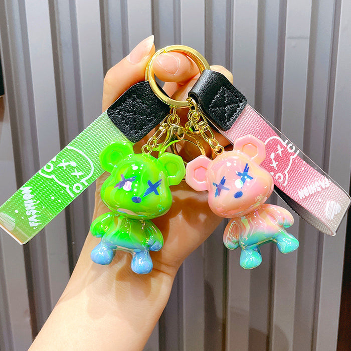 Jewelry WholesaleWholesale cartoon gradient color graffiti bear keychain JDC-KC-LeZ008 Keychains 乐子 %variant_option1% %variant_option2% %variant_option3%  Factory Price JoyasDeChina Joyas De China