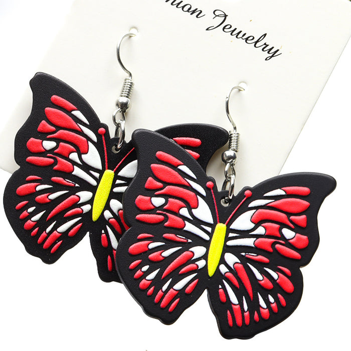 Wholesale Butterfly Personality Exaggerated Acrylic Large Butterfly Ring JDC-ES-Songx029