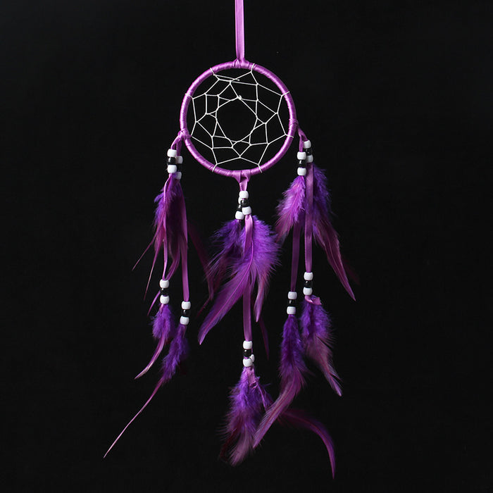 Wholesale Feather Dreamcatcher Pendant Simple Handmade Car Sling Wind Chime MOQ≥2 JDC-DC-JunX016