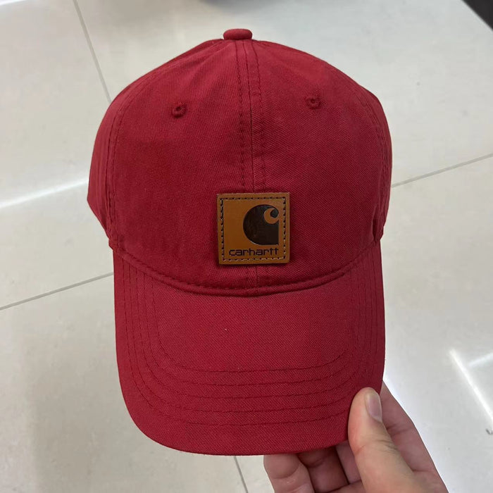 Wholesale Solid Color Leather Label Cotton Baseball Hat JDC-FH-Qiluan001