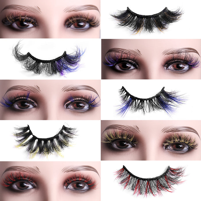 Wholesale Color Stereo Multilayer Thick Mink Hair False Eyelashes JDC-EY-JST009