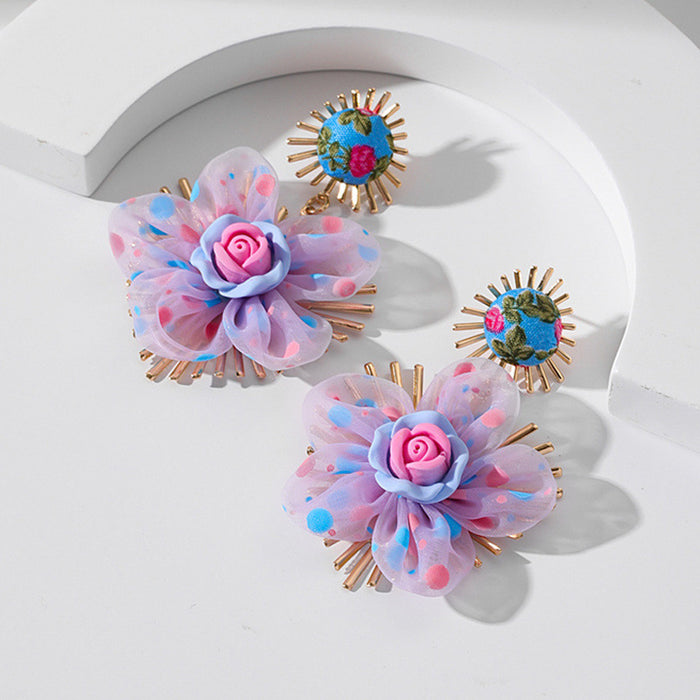 Wholesale Earrings Alloy Acrylic Creative Flowers JDC-ES-GuTe003