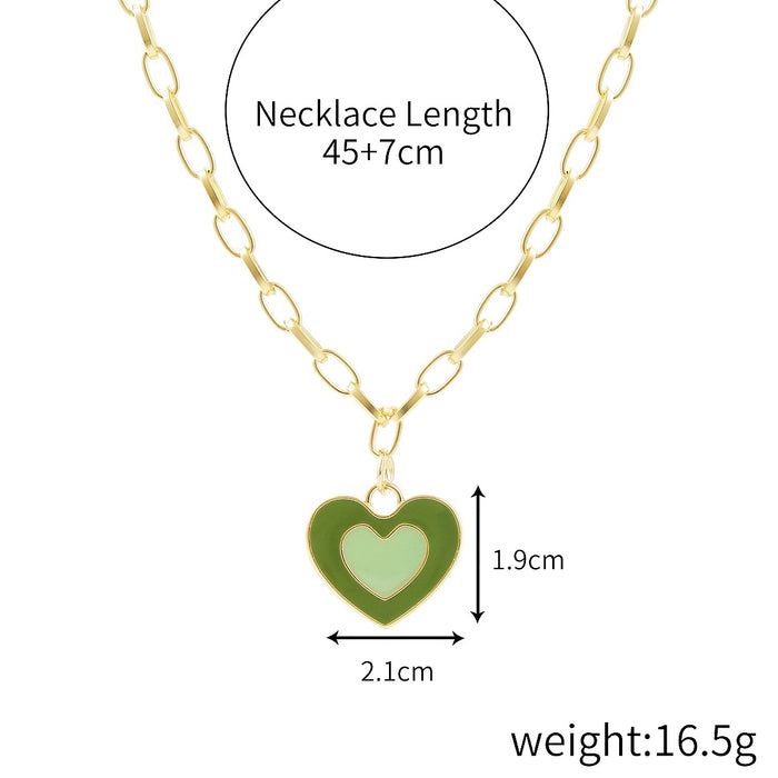 Jewelry WholesaleWholesale Premium Drop Oil Alloy Love Pendant Necklace JDC-NE-GSJY008 Necklaces 嘉溢 %variant_option1% %variant_option2% %variant_option3%  Factory Price JoyasDeChina Joyas De China