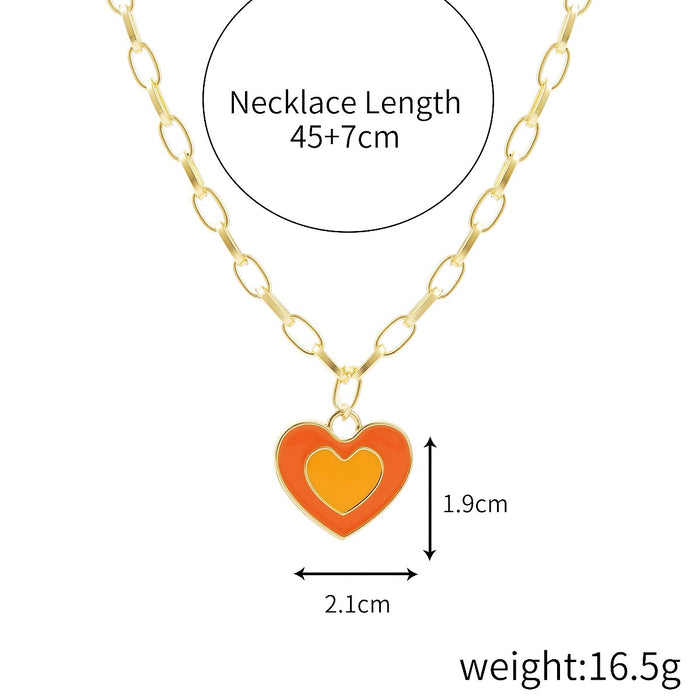 Jewelry WholesaleWholesale Premium Drop Oil Alloy Love Pendant Necklace JDC-NE-GSJY008 Necklaces 嘉溢 %variant_option1% %variant_option2% %variant_option3%  Factory Price JoyasDeChina Joyas De China