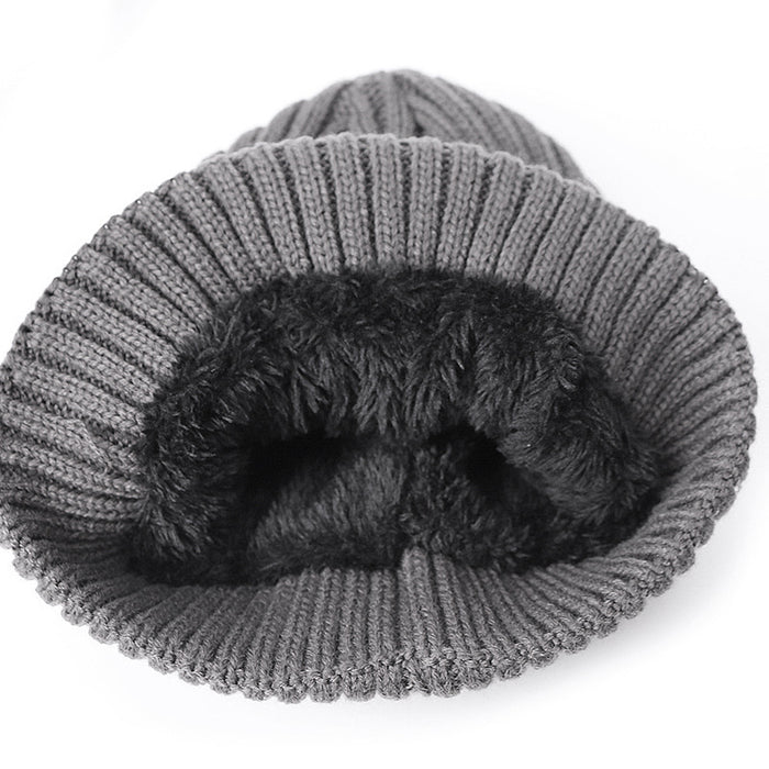 Wholesale Hat Wool Men's Fleece Warm Knitted Neck 2-Piece Set JDC-FH-Rongz006