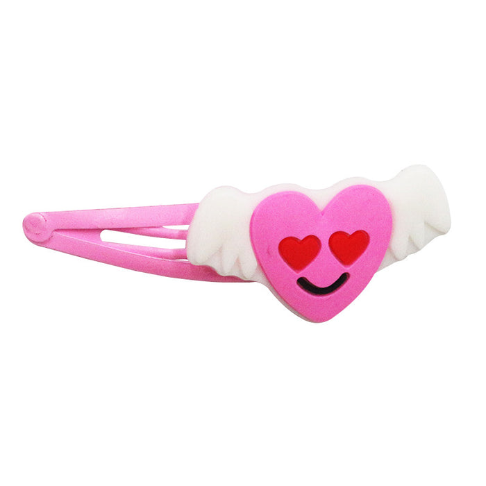 Wholesale Hair Clips Metal PVC Cute Cartoon Heart Valentine's Day 20pcs (M) JDC-HC-KShou004