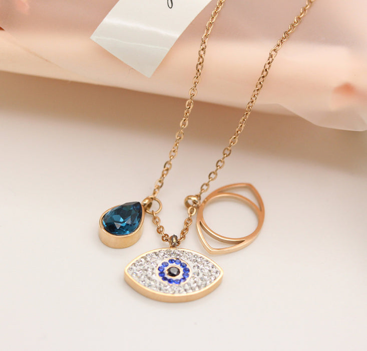 Jewelry WholesaleWholesale devil's eye simple temperament short titanium steel necklace (F)  JDC-NE-YIB004 Necklaces 伊贝 %variant_option1% %variant_option2% %variant_option3%  Factory Price JoyasDeChina Joyas De China