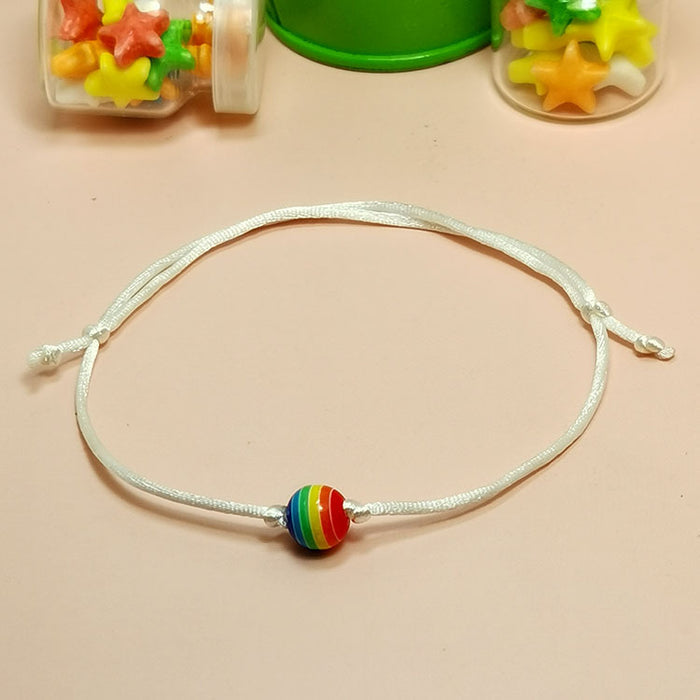 Wholesale colorful beads friendship braided same sex rainbow lgbt bracelet MOQ≥2 JDC-BT-HaoL011