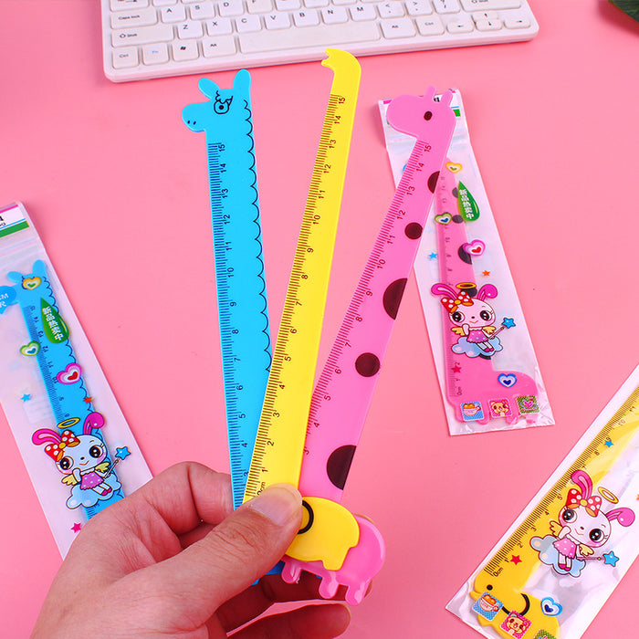 Wholesale Ruler Plastic 15cm Giraffe Cute MOQ≥2 JDC-RR-LGT002