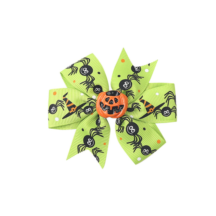 Wholesale Children's Hair Clip Halloween Bat Bow Pumpkin Head JDC-HC-qiun007