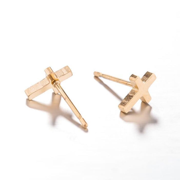 Wholesale Stainless Steel Cross Earrings JDC-ES-SS011