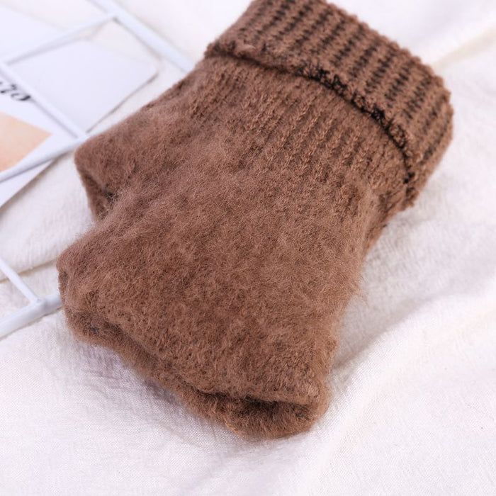 Wholesale Gloves Acrylic Thick Knit Split Finger Warm JDC-GS-HaiL008