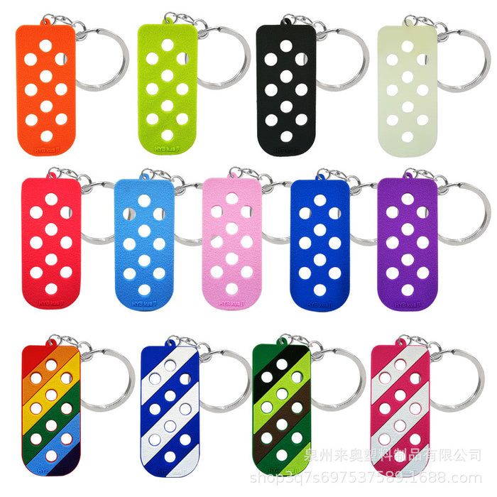 Wholesale keychain PVC DIY luminous shoes flower shoe buckle hole board  MOQ≥5 JDC-KC-LaiA001