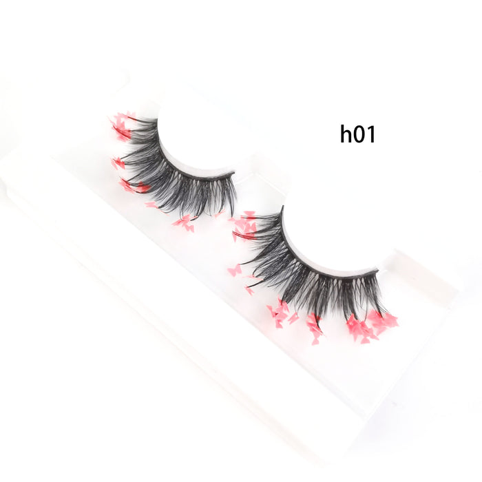 Wholesale Pair of Color 3D False Eyelashes Butterfly Sequins MOQ≥5 JDC-EY-XLin002