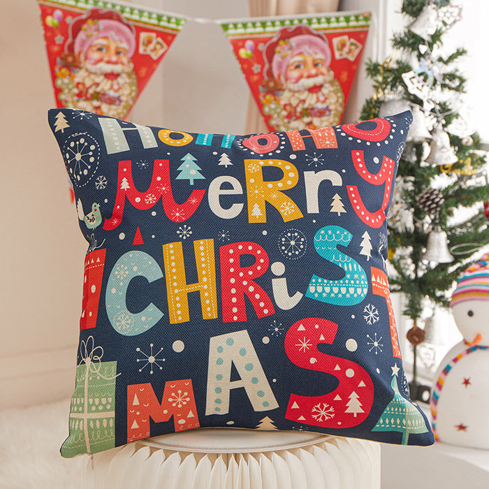 Wholesale Pillowcase Polyester Heat Transfer Christmas Cartoon Printing JDC-PW-RRL001