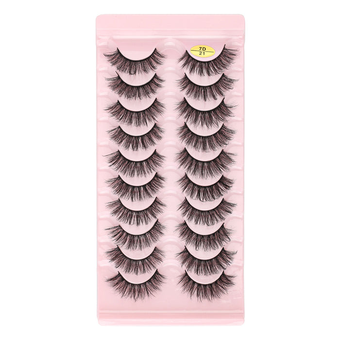 Wholesale volume false eyelashes 7D curling natural thick 10 pairs JDC-EY-LanJL003