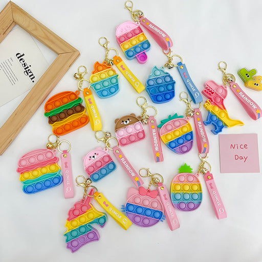 Jewelry WholesaleWholesale Bubble Press Silicone Keychain Children's School Bag Ornament MOQ≥3 JDC-KC-LZheng001 Keychains 澜铮 %variant_option1% %variant_option2% %variant_option3%  Factory Price JoyasDeChina Joyas De China