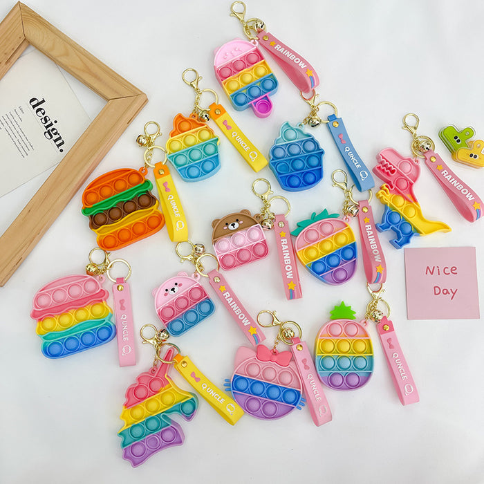 Jewelry WholesaleWholesale Bubble Press Silicone Keychain Children's School Bag Ornament MOQ≥3 JDC-KC-LZheng001 Keychains 澜铮 %variant_option1% %variant_option2% %variant_option3%  Factory Price JoyasDeChina Joyas De China