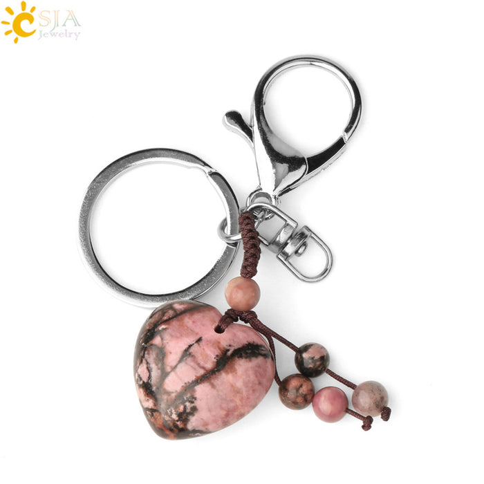 Wholesale Heart Shaped Turquoise Opal Crystal Keychain JDC-KC-HS002