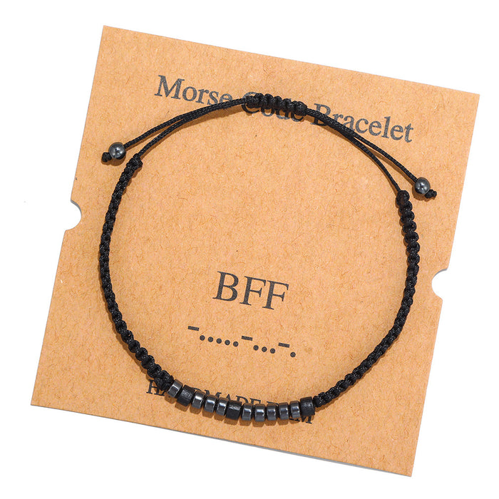 Jewelry WholesaleWholesale Morse Code Black Iron Stone Beaded Braided Bracelet JDC-BT-ZhuJ002 Bracelet 诛积 %variant_option1% %variant_option2% %variant_option3%  Factory Price JoyasDeChina Joyas De China