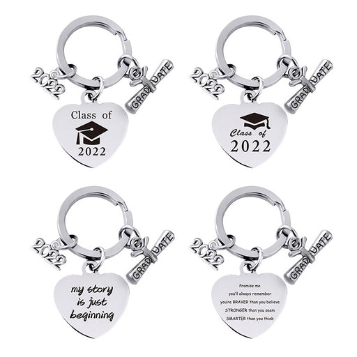 Jewelry WholesaleWholesale Stainless Steel Heart Shape Graduation Season Gift Metal Keychain JDC-KC-GangGu018 Keychains 钢古 %variant_option1% %variant_option2% %variant_option3%  Factory Price JoyasDeChina Joyas De China