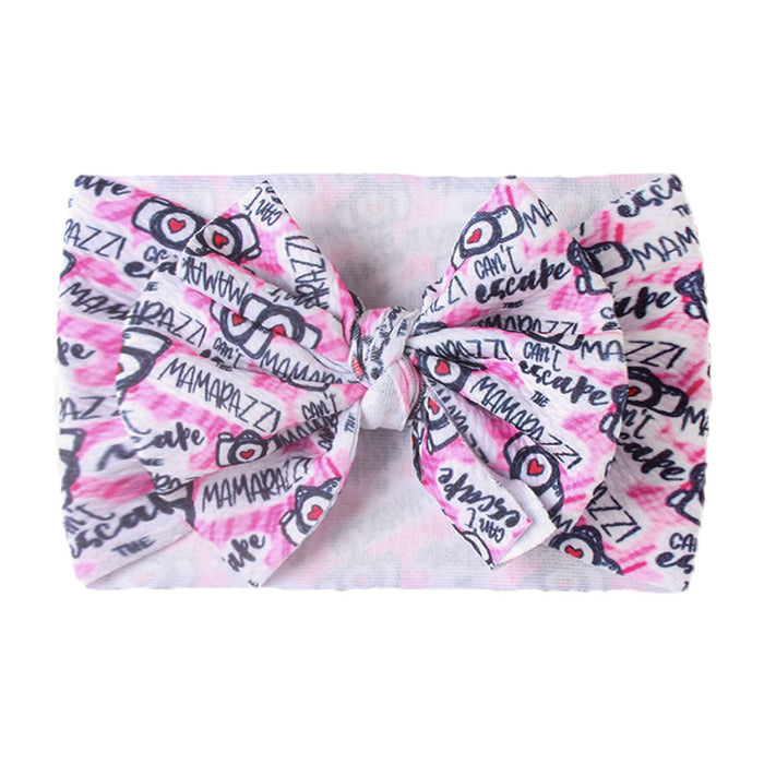 Wholesale DIY Fabric Baby Printed Bow Bandana sweatband JDC-HD-ML032