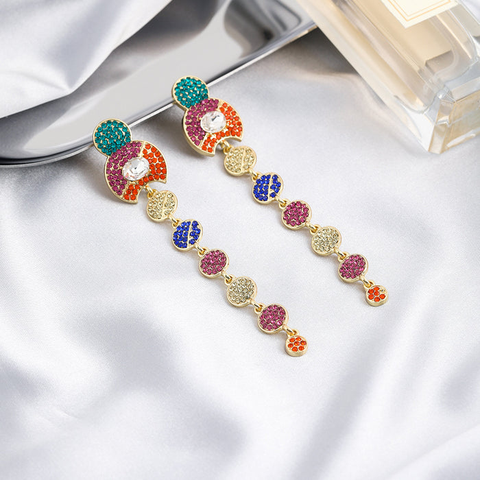 Jewelry WholesaleWholesale color diamond-encrusted tasseled heart earrings JDC-ES-YiD002 Earrings 宜达 %variant_option1% %variant_option2% %variant_option3%  Factory Price JoyasDeChina Joyas De China