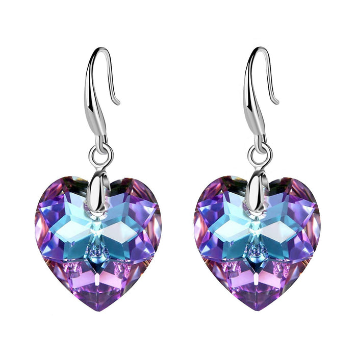 Wholesale Earrings Alloy Artificial Gemstone Ocean Heart Pendant JDC-ES-JYS025