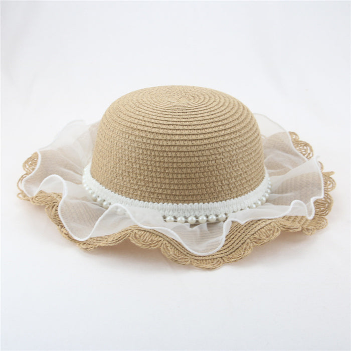 Jewelry WholesaleWholesale Children's Mesh Bow Dome Straw Hat JDC-FH-Guanchuan008 Fashionhat 冠川 %variant_option1% %variant_option2% %variant_option3%  Factory Price JoyasDeChina Joyas De China