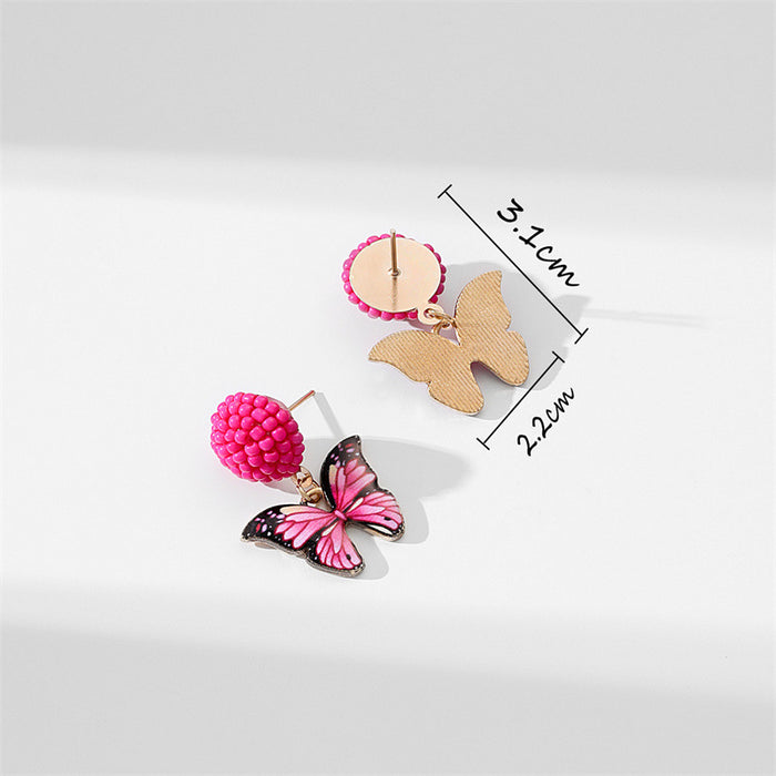 Wholesale Earrings Vintage Style Beaded Painted Butterfly Earrings JDC-ES-GuTe014