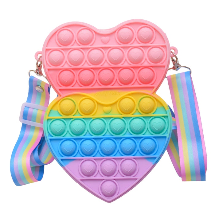 Wholesale Toy Cartoon Silicone Decompression Love Messenger Bag MOQ≥2 JDC-FT-ZhongW006