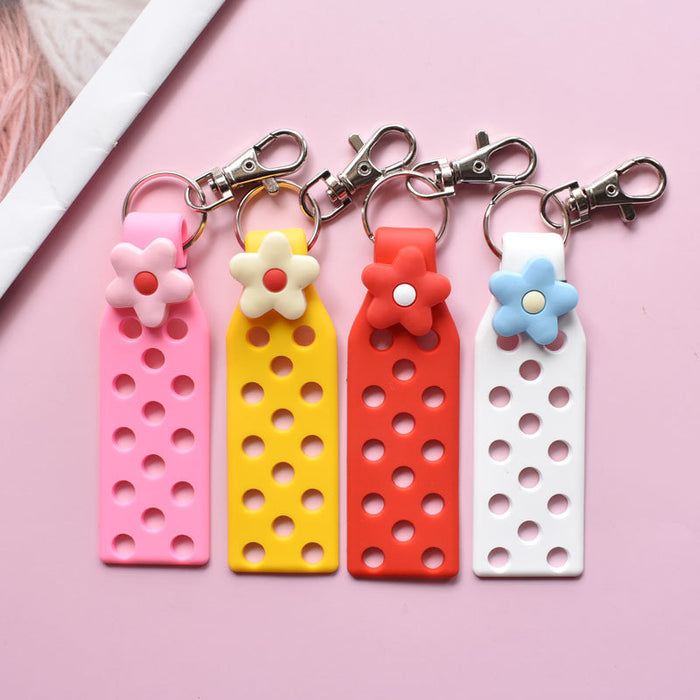 Wholesale Keychain Croc Charms PVC Soft Glue Doll Pendant Cartoon DIY Ornament MOQ≥10 JDC-KC-RYY001