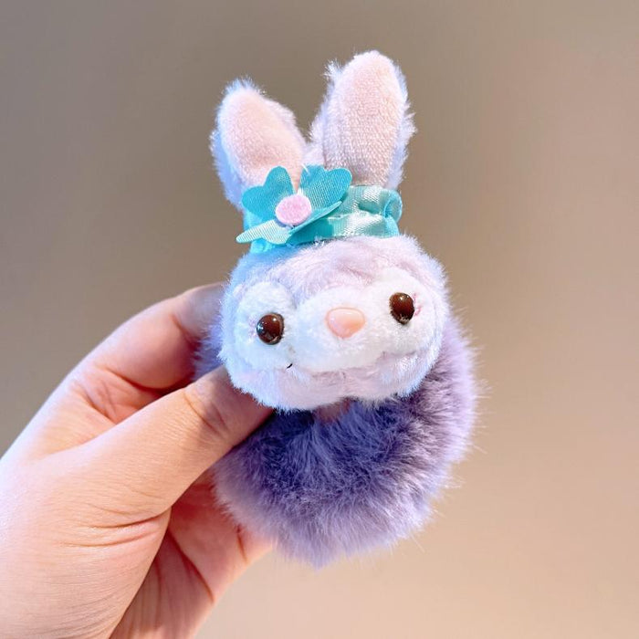 Wholesale cartoon doll cute rabbit head rope hair ring JDC-HS-HuaJ004