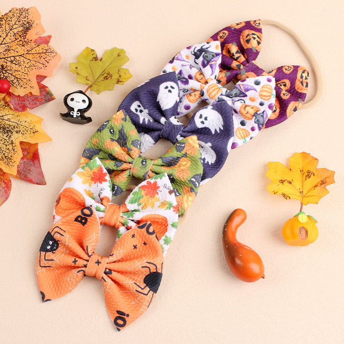 Wholesale Hair Scrunchies Fabric Print Halloween MOQ≥5 JDC-HS-HaiS004