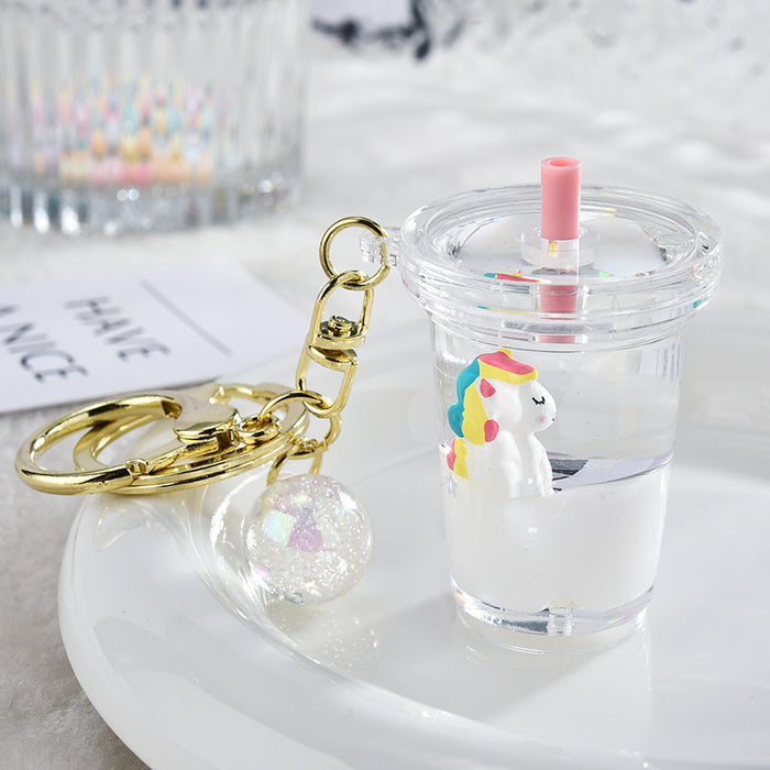 Wholesale Keychain Acrylic Cute Cartoon Quicksand Bottle MOQ≥2 JDC-KC-XLu012